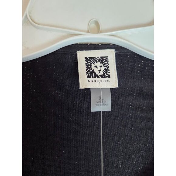 NWT Anne Klein Black & Silver Metallic Sequins Evening Cardigan Sweater size XL - Picture 6 of 12